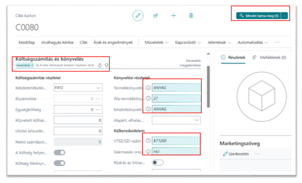 Automatikus mezőkitöltés Copilot segítségével